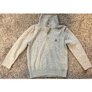 GAP Gray Mock Neck Sweater with Embroidered Bear Logo. Size 4T.